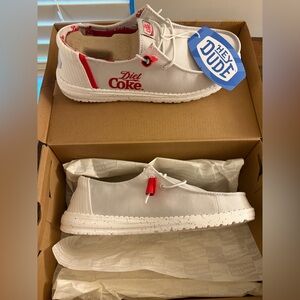 Hey Dude x Diet Coke Wally Slip-On Shoe - White with Red Accent